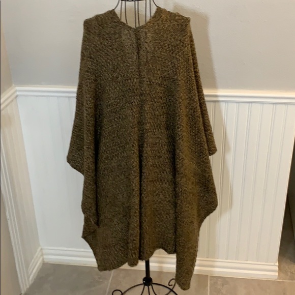 💚 Two Tone Brown Woven Shawl Women’s OS - Picture 4 of 7